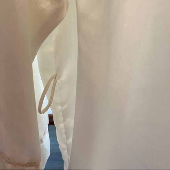 Vintage Full Length Satin Nightgown Lace Detail Silky Slip Dress Robe medium - Picture 9 of 16